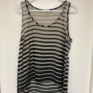 Sheer hi-low hem tank top